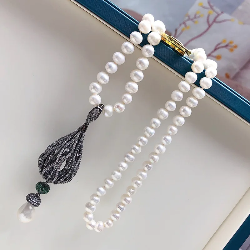 Zhuji Natural Freshwater Pearl Sweater Chain Wholesale Women's Personalized Fashionable All-Match Ornament Multiple Ways to Wear