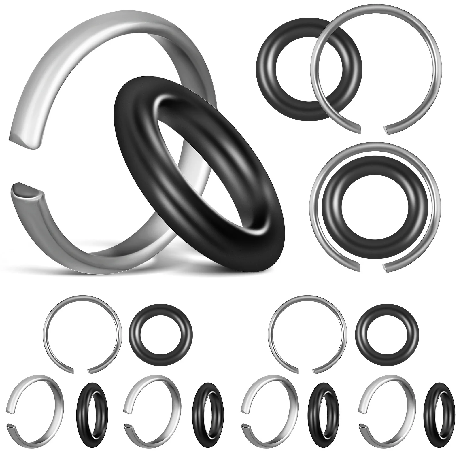 

10 set Electric Impact Wrench Retaining Ring Kit With O-Ring Durable Iron Snap Lock For Drive Socket Repair Tool Parts