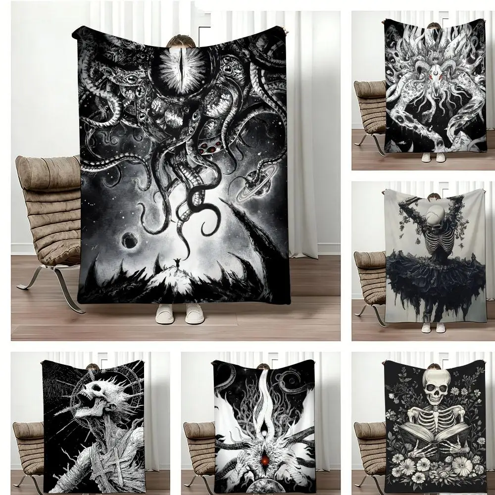 ANIME Popula Hellbound Art Throw Lightweight 240g Flannel Blanket Soft Skin-friendly for Summer Cooling
