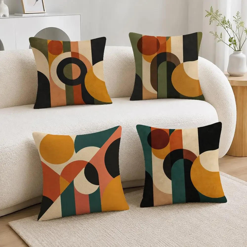 Pattern Mid Century Modern Geometric Cushion Cover Soft Plush Fluffy Throw Pillow Cases for Sofa Bedroom Home Decor