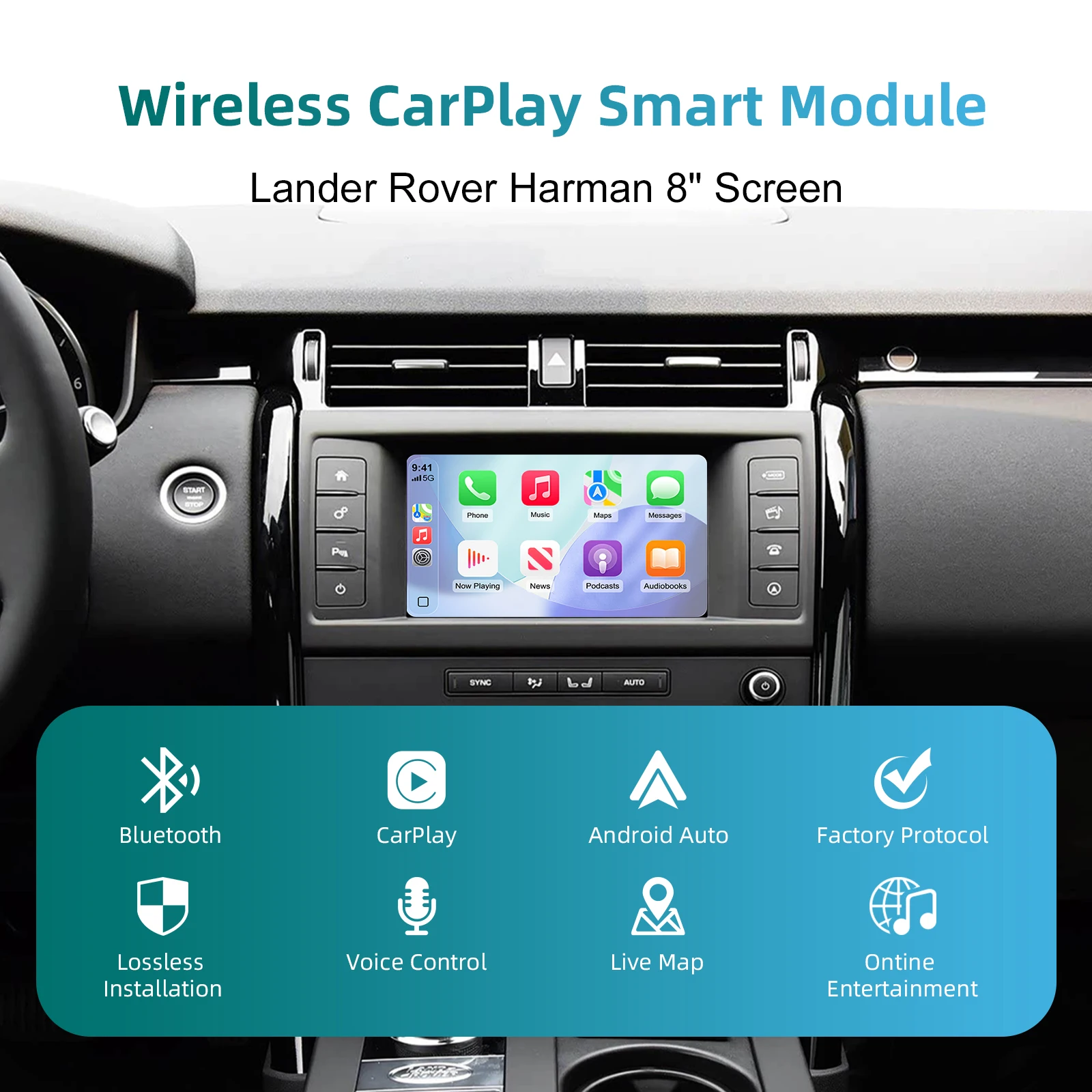 OEM Screen Upgrade Decoder Box Wireless CarPlay Android Auto Retrofit kit Box for Land Rover Ranger Rover Evoque Discovery 5