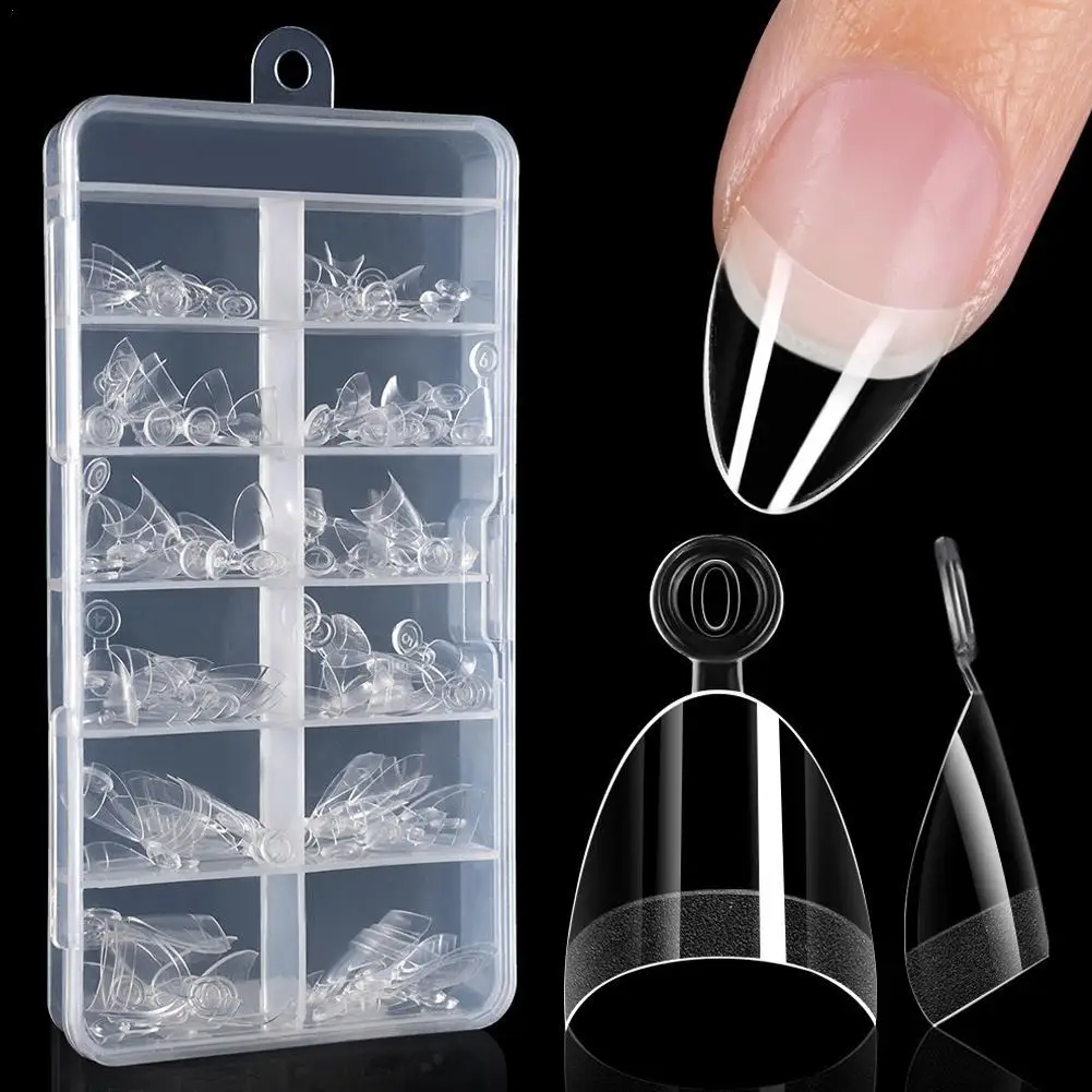 

120pcs Half Cover Almond Fake Nails Half Matte Pre Acrylic Nails Extra Short Almond Shape Gel Nail Tips 12 Sizes Easy Use