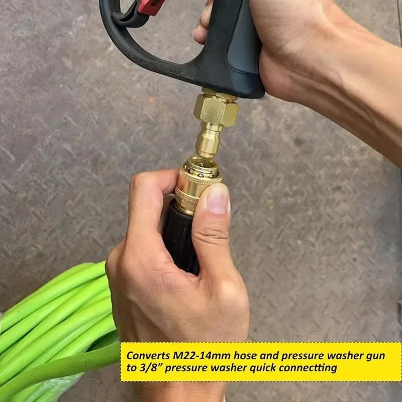1/4" Quick Connect M22-Adapter für Hochdruckreiniger – Universal Connect für Waschpistole und Schlauch, Autowaschzubehör – Detail 3