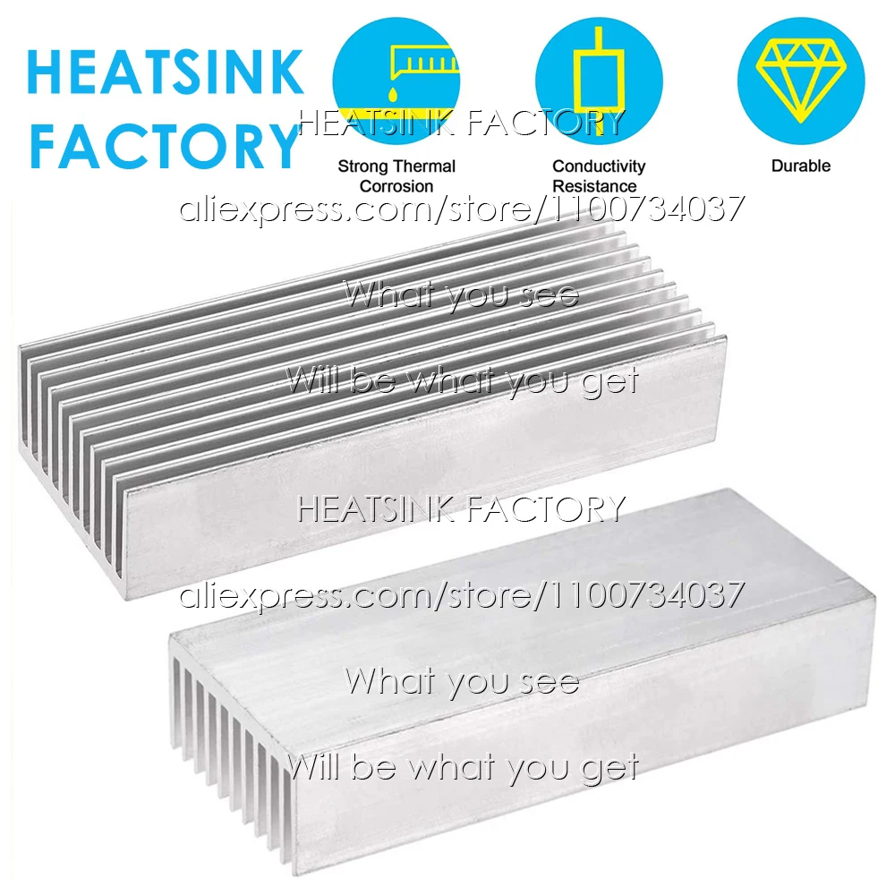 

100x40x20mm Silver Large Aluminum Heatsink Cooling Radiator for Electronic IC Chip AMD CPU LED Cooler Heat Dissipation