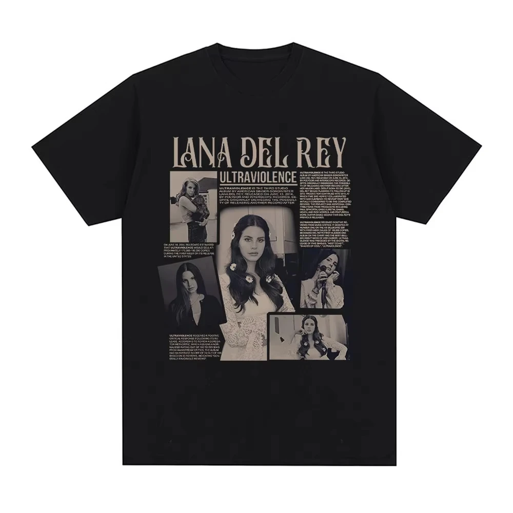 Lana Del Rey T Shirt Ultraviolence Music Album T-shirts Men Women Hip Hop Vintage Short Sleeve Loose T Shirt Harajuku Streetwear