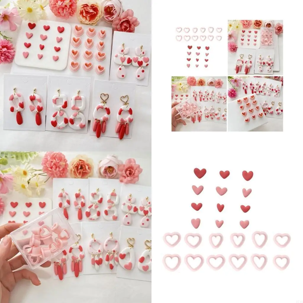 

12pcs Love Heart Polymer Clay Tool for Making Unique Earrings and Pendants