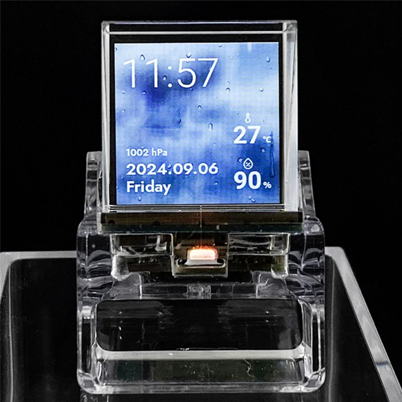 SCLS 1,33-Zoll halbtransparenter Projektionsfernseher WIFI Temperatur Luftfeuchtigkeit Wetter ESP32-S3 Aida64 Unterbildschirm Holographischer Bildschirm A