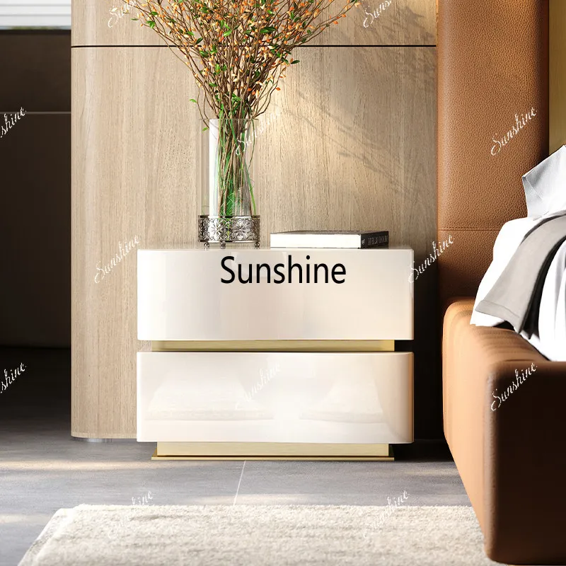 

Simple modern bedside table, bedroom bedside table Italian light luxury bedside table