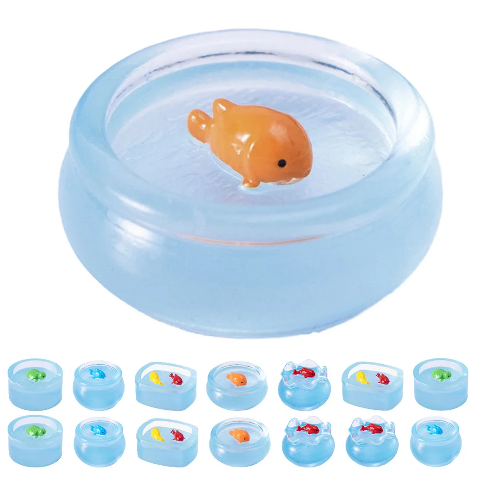 

15 Pcs House Fish Tank Ornaments Dollhouse Accessories Decor Luminous DIY Landscape Decors Aquarium Miniature Figurines