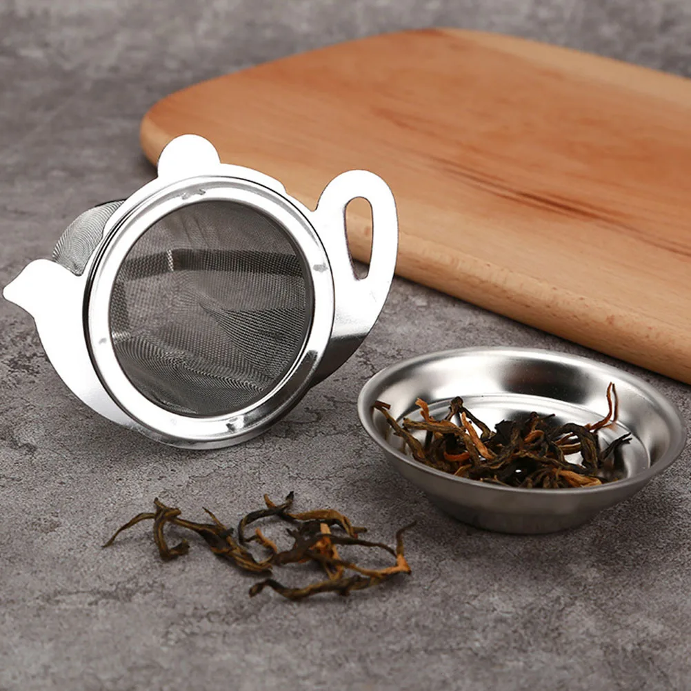 

1 Set Stainless Steel Tea Infuser Mesh Filter Double Handle Teapot Strainer Fine Mesh For Loose Leaf Tea Easy Clean Hook Design