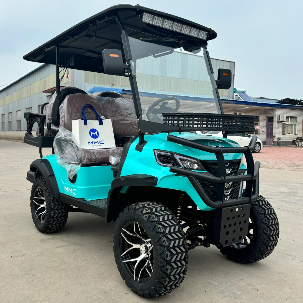 2025 Newest Lithium Battery Golf Car 48V Adults Scooter Solar Panels Powered 4 6 Seater Off Road Beach Buggy Electric Golf Cart