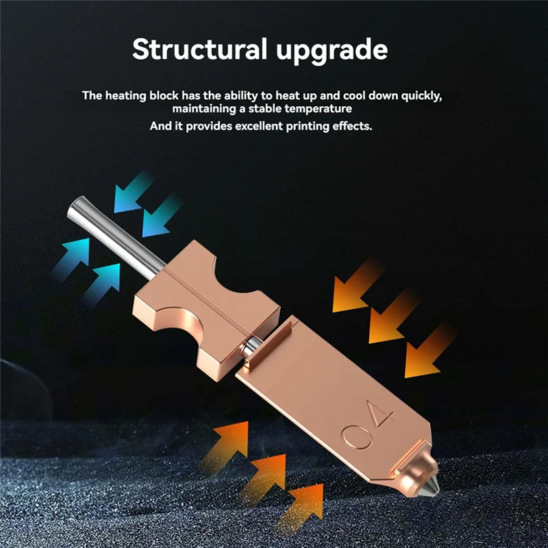 AT93-For Flashforge AD5X Upgraded 0.4Mm Stainless Steel Hotend Nofzzle 3D Printer Parts Accessory Set