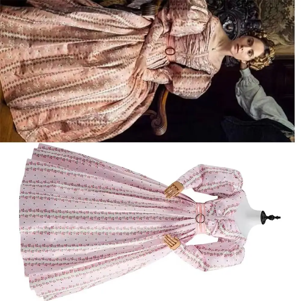

TV Gentleman Jack Ann Walker Cosplay Costume Pink Victorian Floral Robe A La Francaise Rococo French Vintage Elegant Dress