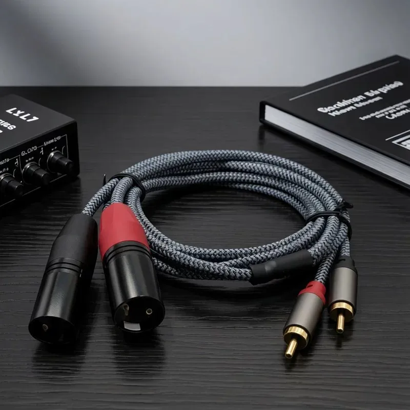 Cable de audio HIFI 2RCA a 2XLR (macho), cable XLR de 3 pines (hembra) a RCA macho para altavoz, amplificador, mezclador, cable de conexión