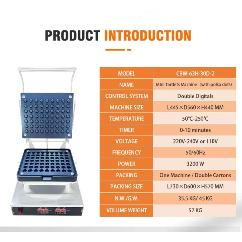3.2KW Power Electric Customized Mold Tart Press Machine Bread Baking Oven Tartlet Shell Maker Tartlet Making Machine For Sale