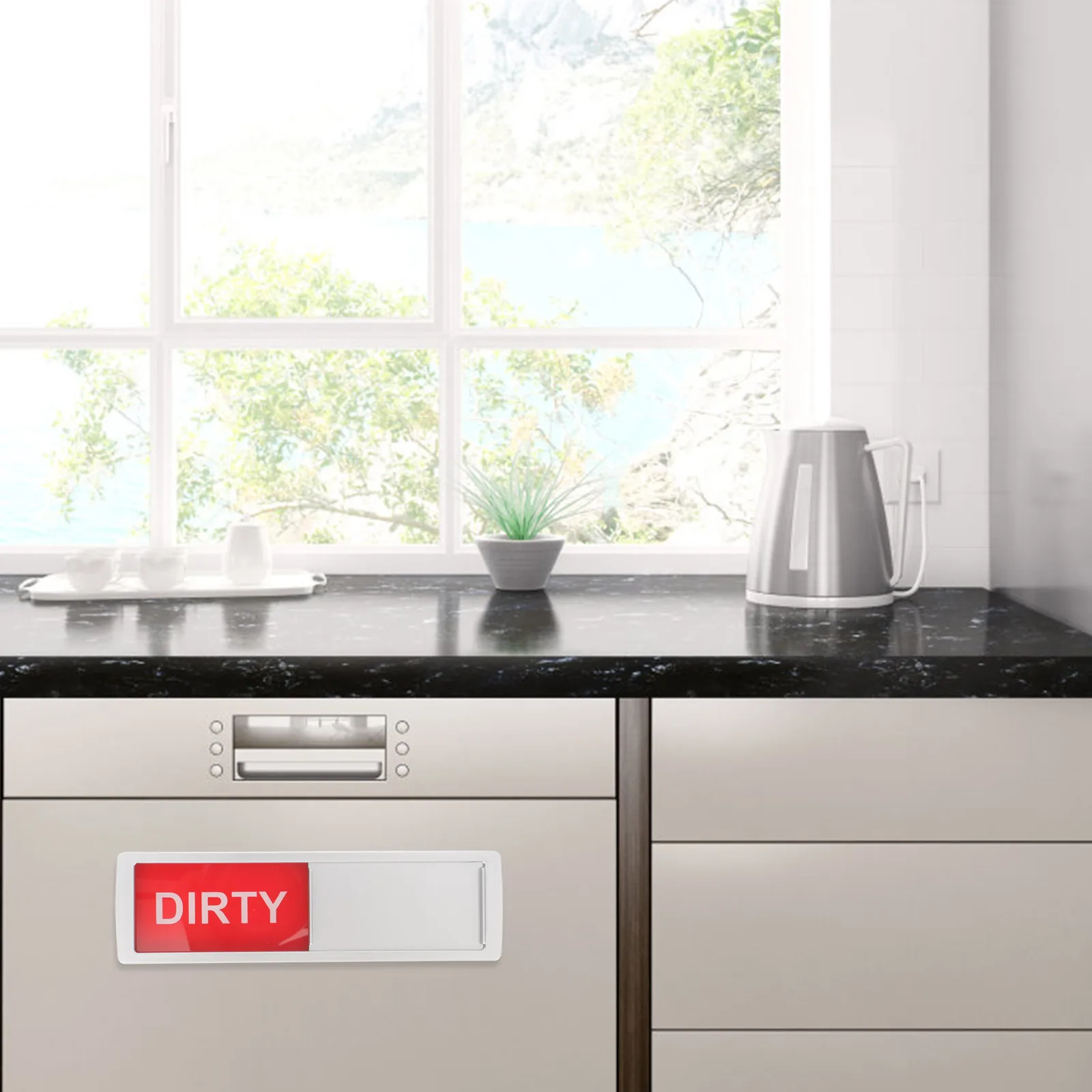 

2 Pcs Cleaning Signs Magnet Dishwasher Fridge or Dirty Stylish Abs Child Stains