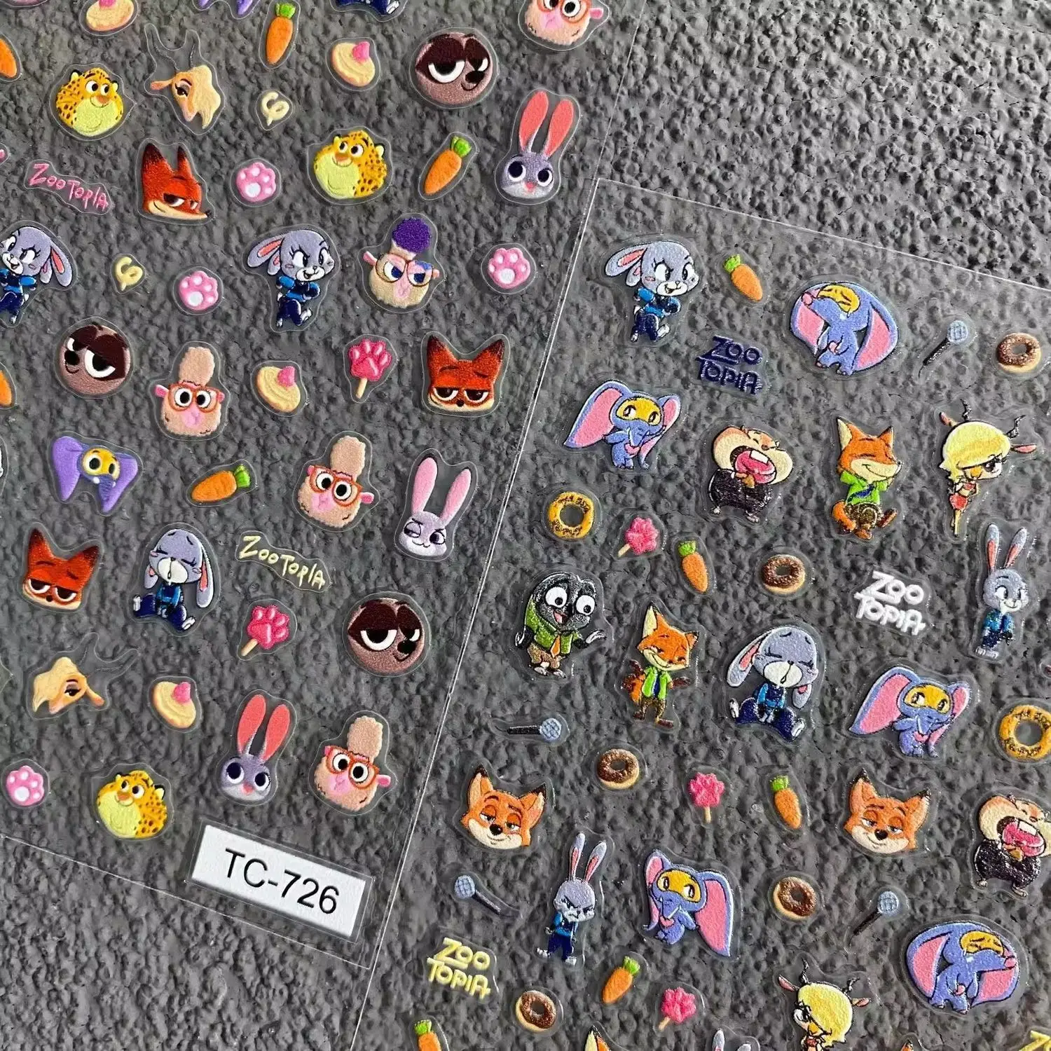 Nail Art Zootopia - 5D 3D Relief Zootopia Nail Stickers: