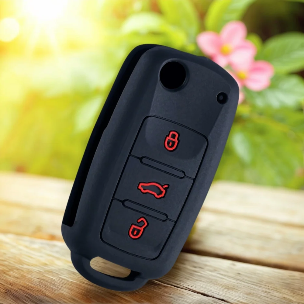 Silicone Car Key Case For Vw Magotan Golf 4 3 6 5 6 Mk6 Passat B5 B6 B8 B7 Touran Bora Tiguan Jetta Lavida Skoda Octavia