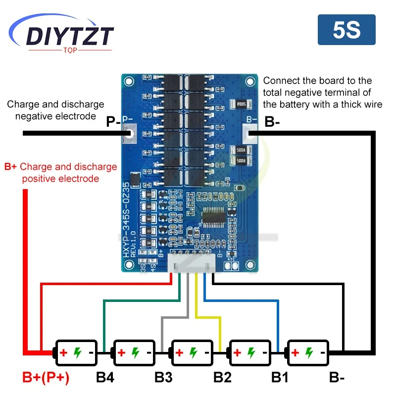 3S 4S 5S 35A 60A 12,6 V 14,8 V 21 V BMS Lithium-Batterie Lade Schutz Bord NTC Widerstände mit Balance Temperatur Control