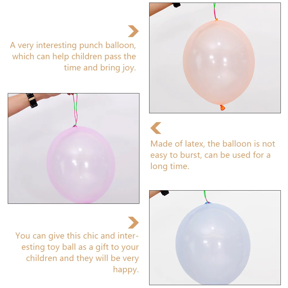 Pat Ball Balloon Round Punching Latex Slap Hand Toy Balloons Supply for Boys Girls Interesting Party Bag Fillers