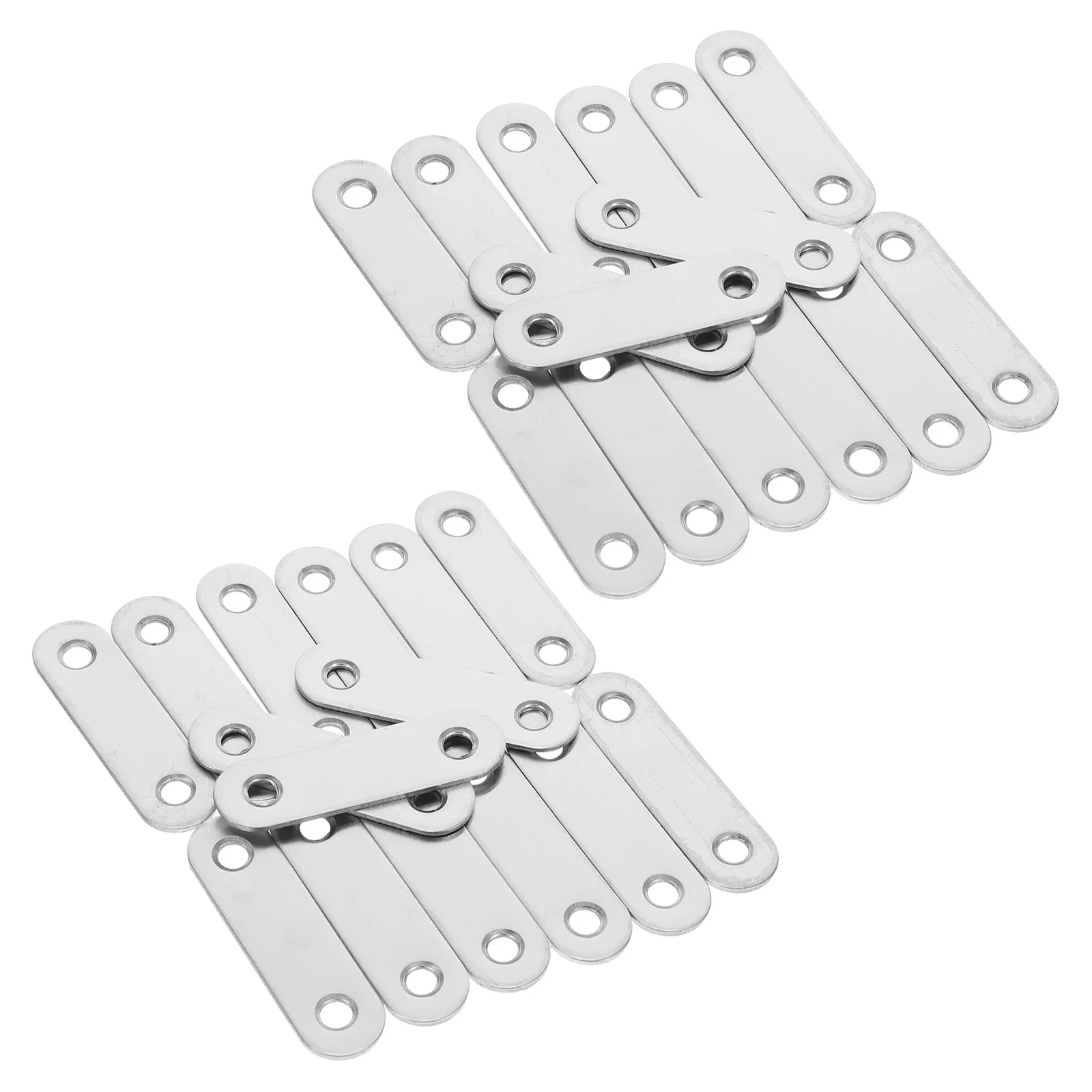 

40Pcs Heavy Duty Stainless Steel Furniture Corner Brackets Thickened Flat Plate Straight Fixing Braces Cabinet Shelf