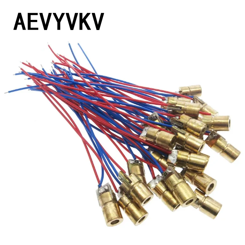 10PCS Adjustable Mini Laser Pointer Diode RED Dot Laser Diod Circuit 3V/5V 5mW 650nm Module Pointer Sight Copper Head