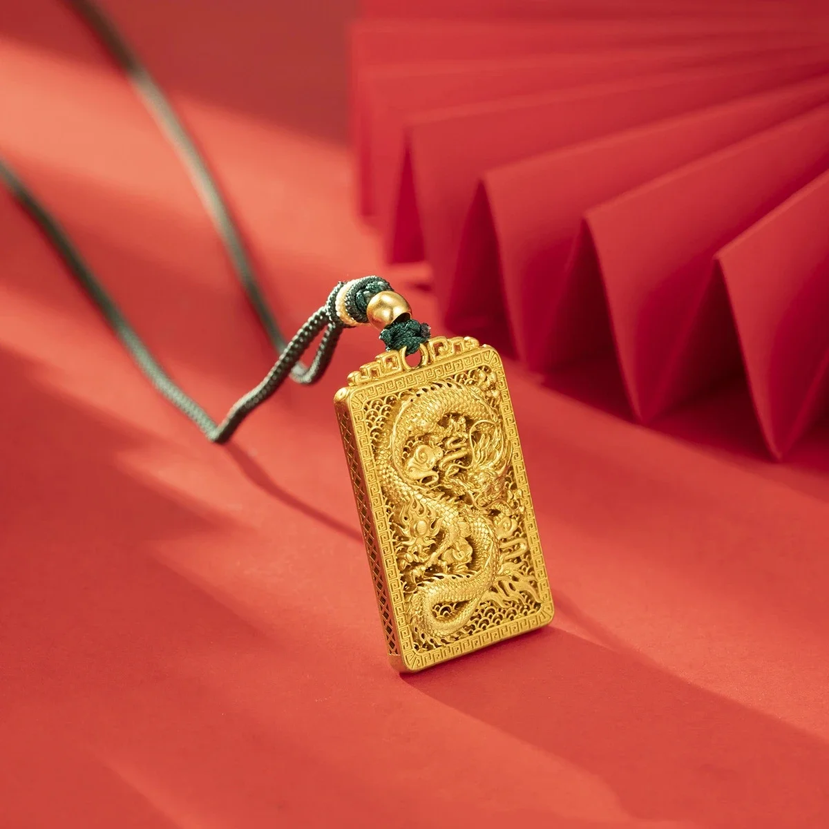 NovaGlod 9999 24K real gold dragon teng domineering pendant ancient method golden national style divine beast totem jewelry