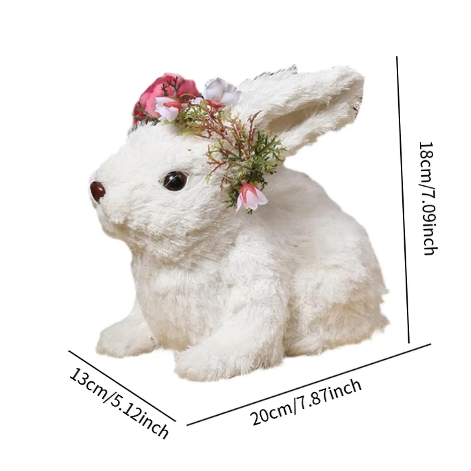 Rabbit Statue Animal Sculpture Party Spring Gift Artificial Ornament Table Centerpiece for Study Indoor Home Table Decoration