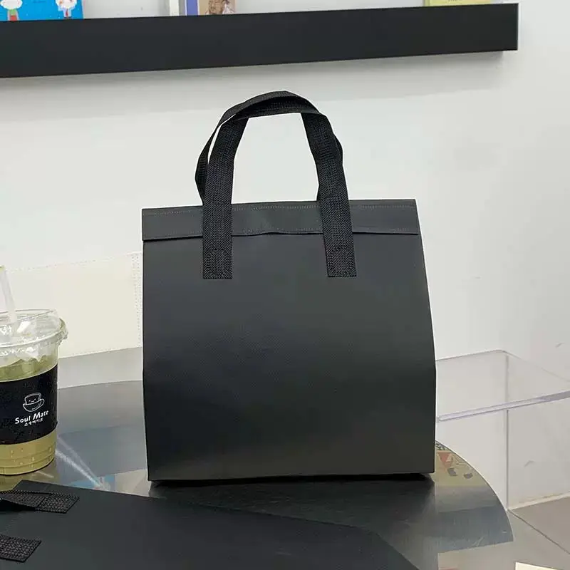 StoBag 20pcs Grey Non-woven Insulation Tote Bag for Food Bread Packaging Baking Keep Warm Cold Delivery Reusable Portable Pouch