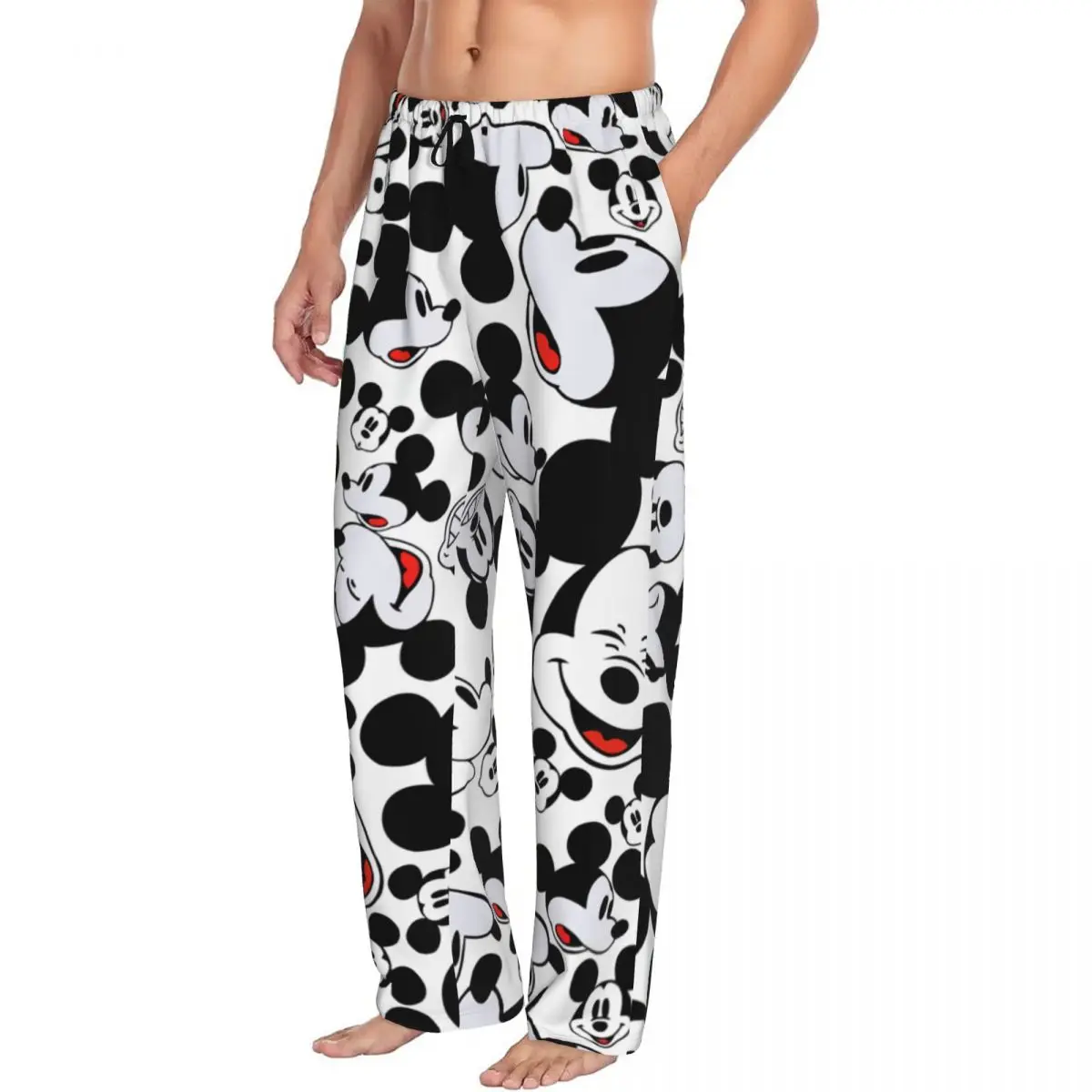 Mickey Mouse dos desenhos animados dos homens Animação Pijama Calças, TV Pijamas, Sleep Lounge Bottoms com bolsos, impressão personalizada