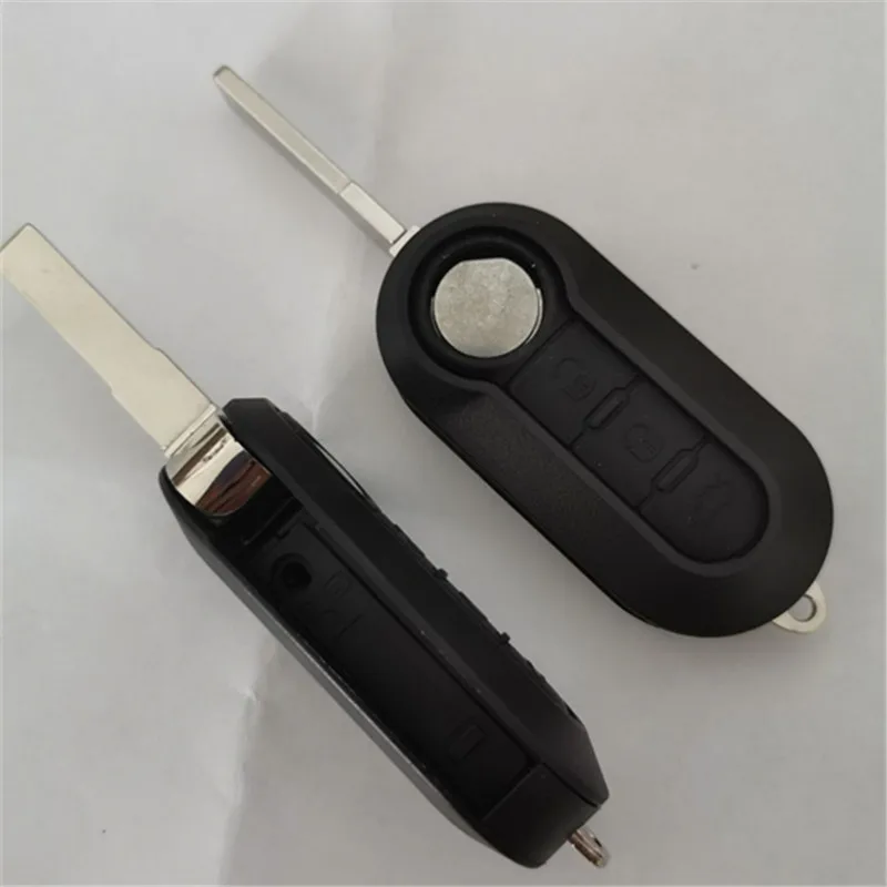 2pcs For Fiat 500 Panda Punto Bravo 3 Buttons Normal Flip Remote Car Key Shell Blank Case Housing Fob Keyless SIP22 Blade