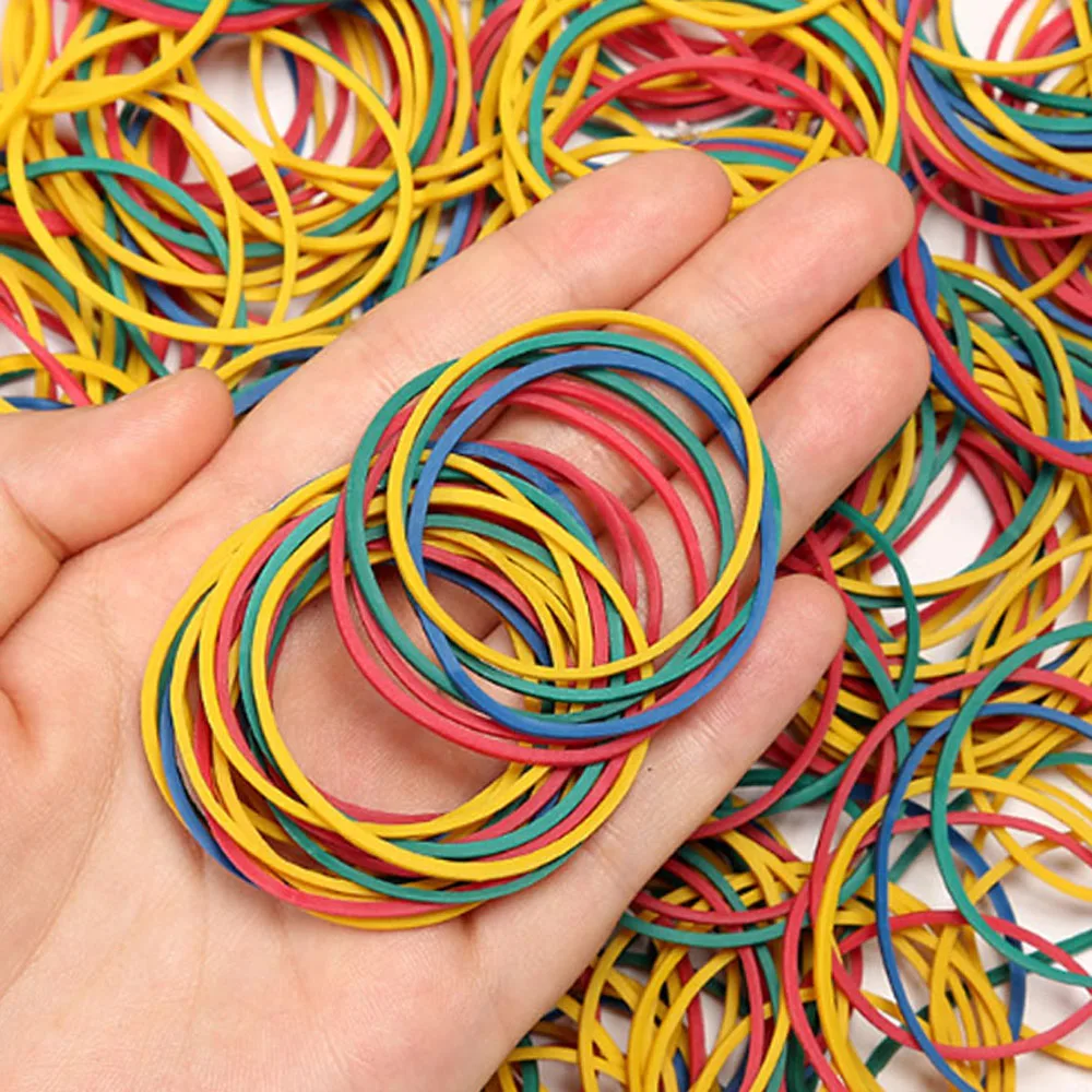 500 Pcs Color Rubber Bands Colorful Diameter 40mm Rubber Band Rubber Rings Elastic Band Office Supply Stretchable Latex Rings