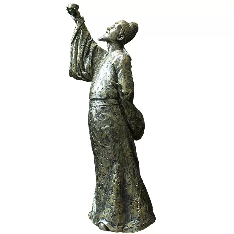 Li Bai Statue For Home Decoration Ancient Chinese Figure Checked Cabinet Study Decoration Craft Decorations Creative