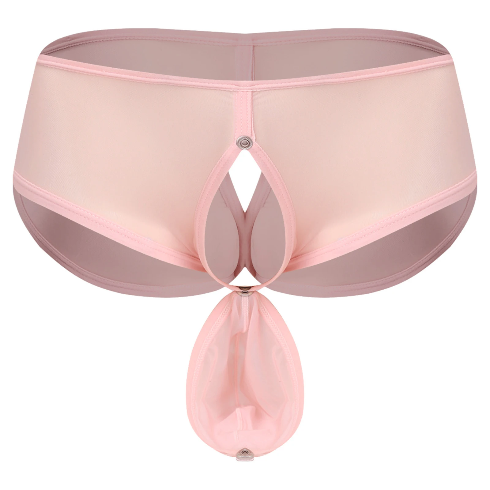 

#M-XXL Mens See Through Mesh Briefs Underwear Removable Pouch Cutout Back Low Rise Panties Tempting Lingerie for Dating Night