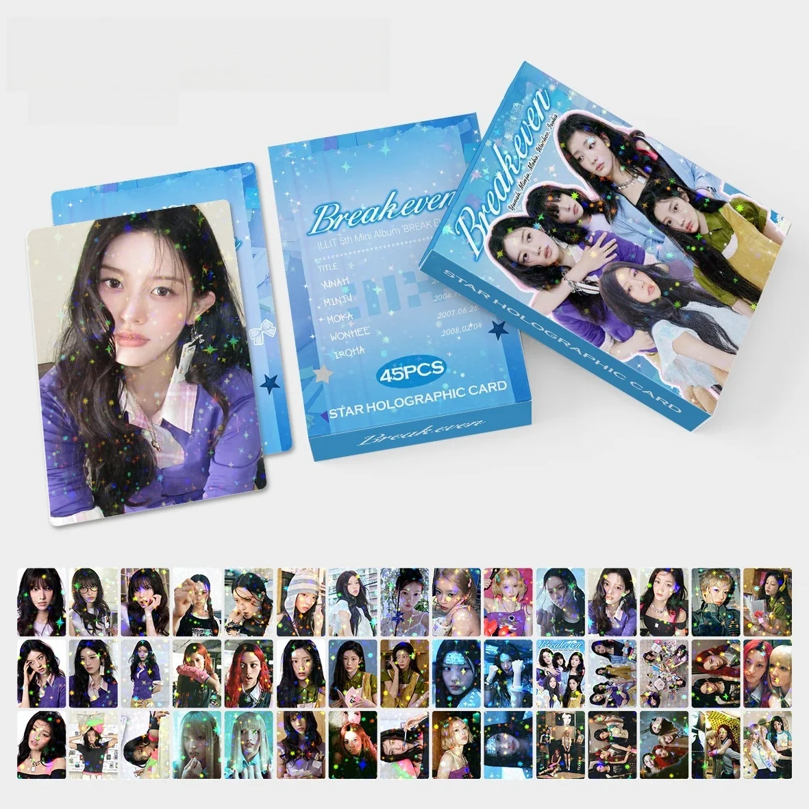 45PCS Starlight Flash Card Single Girl Group Got Your Back BREAK EVEN Large Size Collectible Photo Cards LOMO Cards Fans Gifts