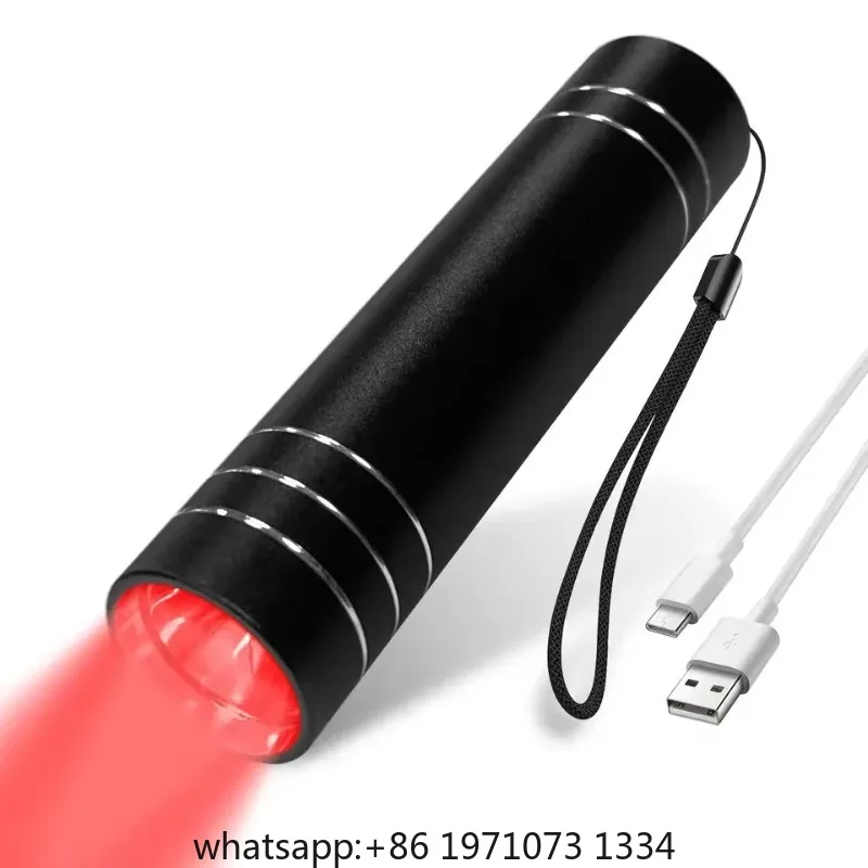 Red Light Therapy Lamp 660nm Red Light & 850nm Infrared Lamp Therapy Torch with Timer Portable LED Small Torch Body Pain Relief