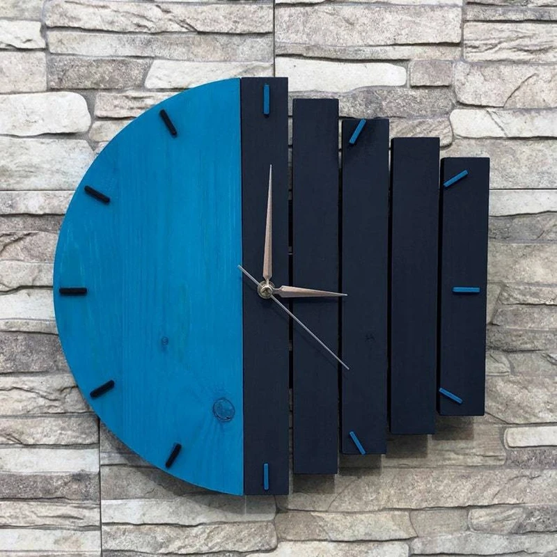 Irregular Abstract Industrial Style Wall Clock Simple Creative Big Wooden Quartz Wall Clock Living Room Bedroom Home Decoration