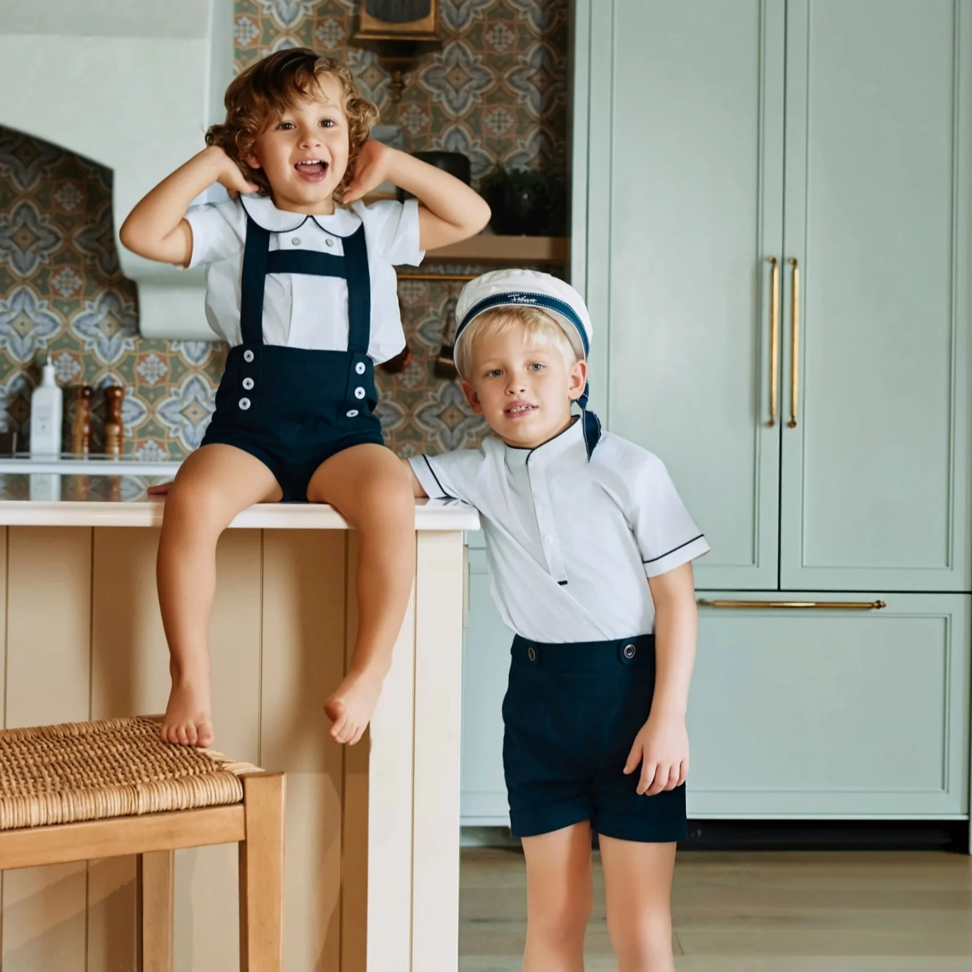 AS 2026SS Boutique Eden Collection Girls Floral Smocked Dresses Skirts Boys White Shirt Navy Shorts