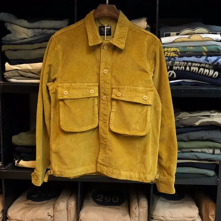 

Ретро-японская утепленная вельветовая короткая куртка для мужчин в американском рабочем стиле, весенне-осенняя, повседневная, модная, молодежная, популярная