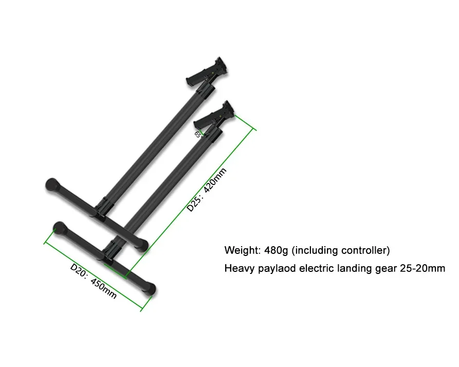 VoidFly 20KG Big Heavy Payload Electric Retractable Landing Gear Skid Set Servo Controller for RC U-AV Spare DIY Steering