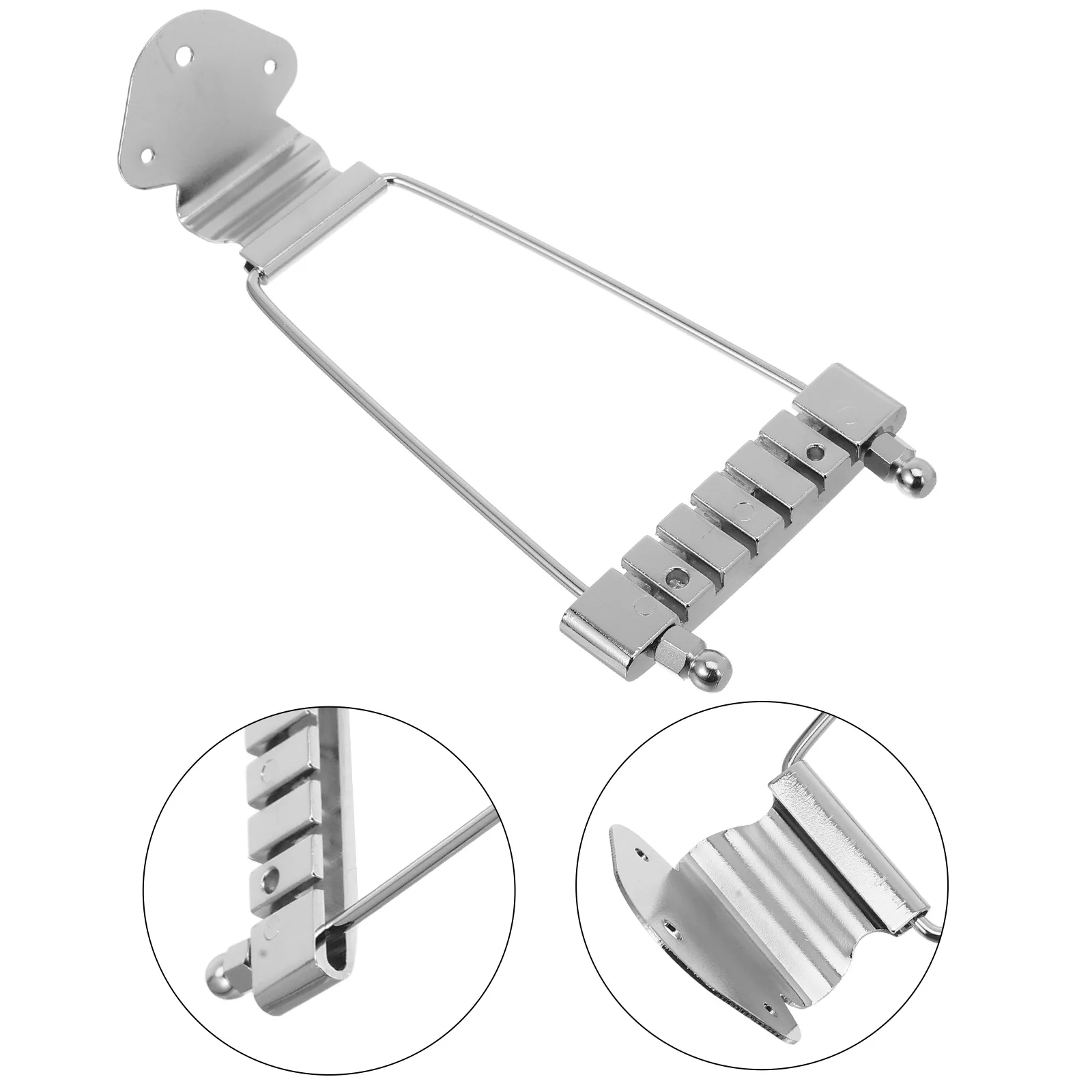 

Professional Silver Tailpiece for 6 String Guitar and Bass Solid Zinc Alloy Replacement Upgrade Part Compatible with Archtop