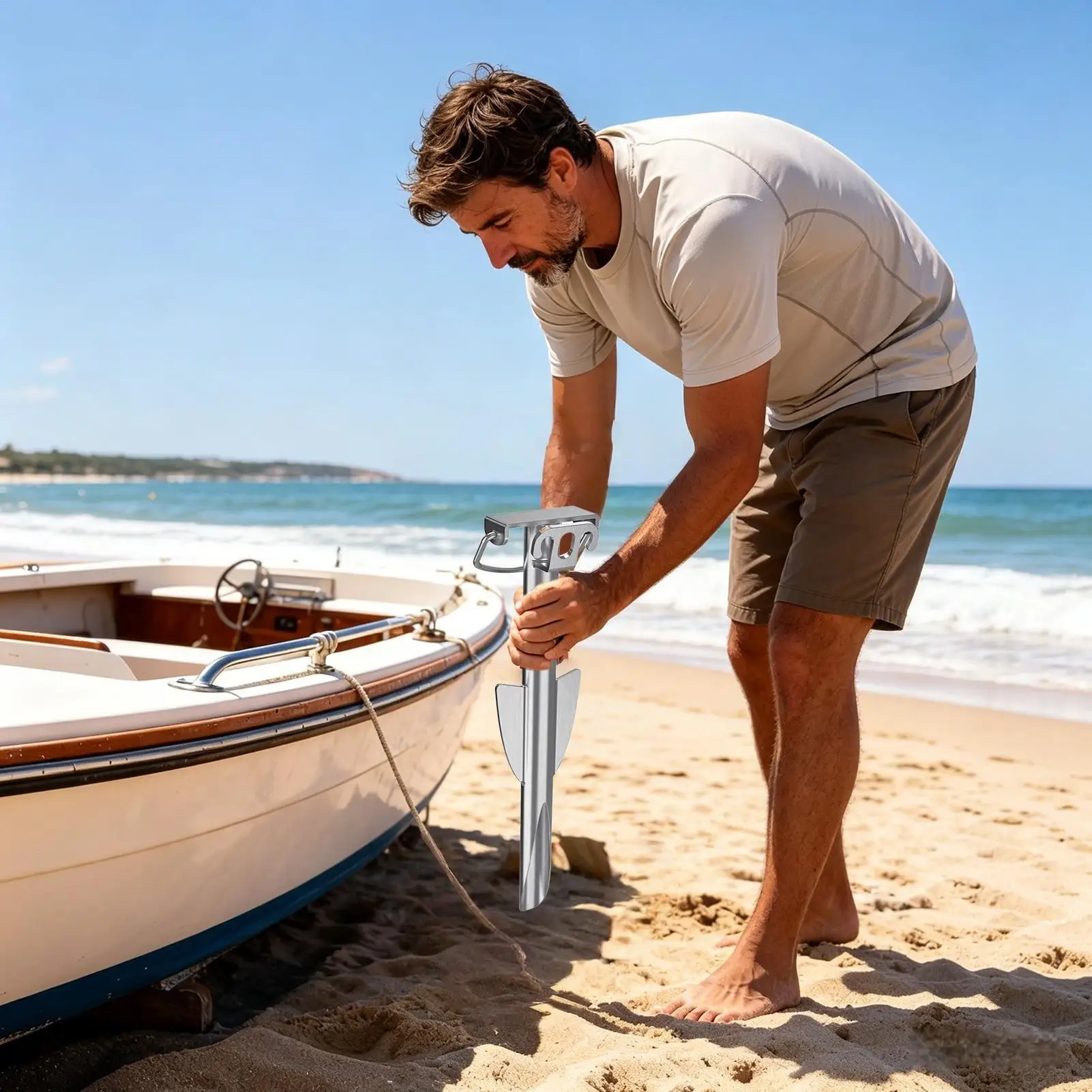 

Paddle Board Anchors Stainless Steel Heavy Duty Boat Sand Anchors For Kayak Paddleboard Inflatable Boat Raft Pontoon Shore Tent