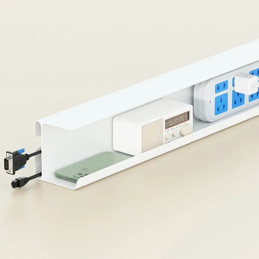 لا أثر تحت صينية كابل الطاولة الموسعة ذاتية اللصق تحت رف المكتب منظم الكابلات البلاستيكية المقاومة للهب للمكتب المنزلي #3