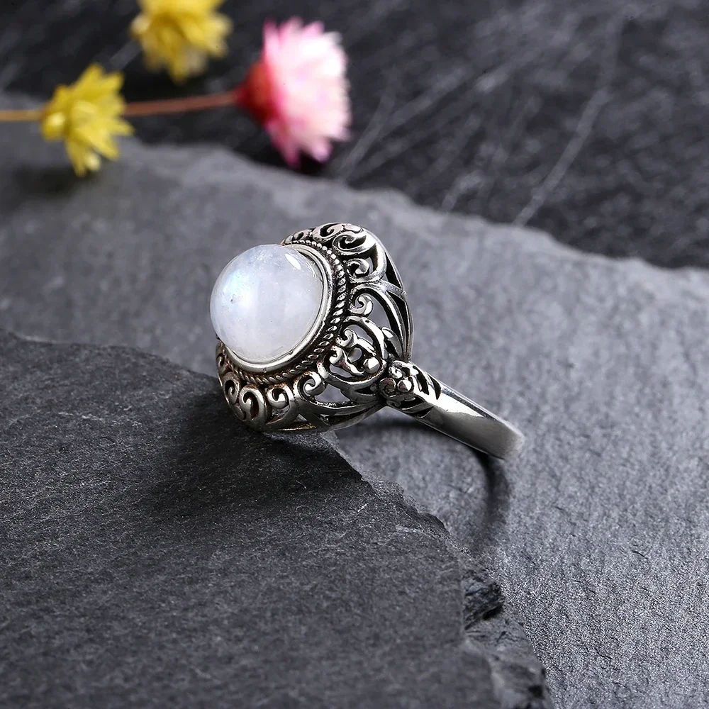 

Vintage Filigree Gemstone Ring Set for Women, Antique Silver Tone Amethyst Stone Boho Promise Ring Party Jewelry Gift Wholesale