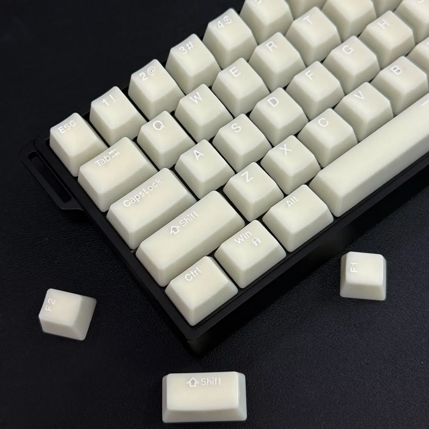 114-toetsen Marmer Thema Keycaps Double Shot PBT Keycaps Melkwit Doorschijnend Kersenprofiel Keycap voor MX Switch Gamer-toetsenbord