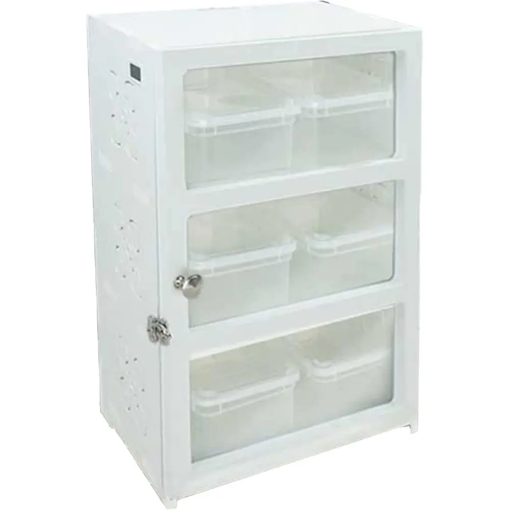 

3-Tier Reptile Habitat with 6 Feeding Compartments for Geckos, Lizards, and Turtles, 455x220x315mm