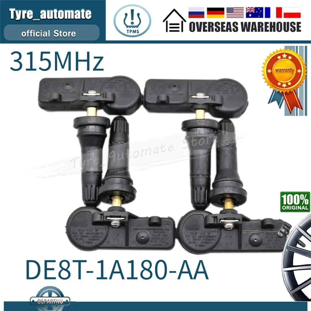 4PCS  DE8T-1A180-AA 9L3Z1A189A 315MHz TPMS SENSOR TIRE PRESSURE MONITOR FOR 2012-2013 Ford Mustang Fusion Escape