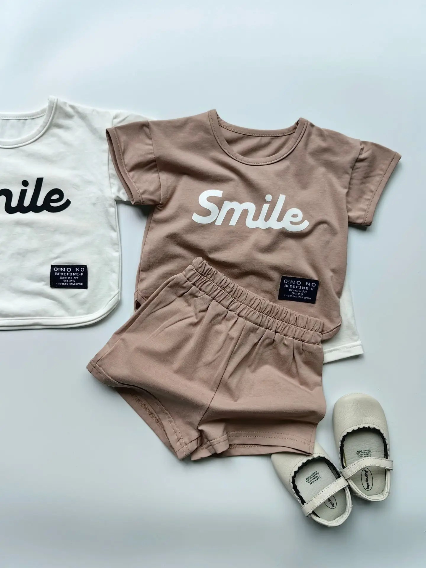 2024 Summer New Baby Short Sleeve Clothes Set Infant Fashion Letter Print Casual Suit Toddler Boy Girl Breathable Shorts Outfits