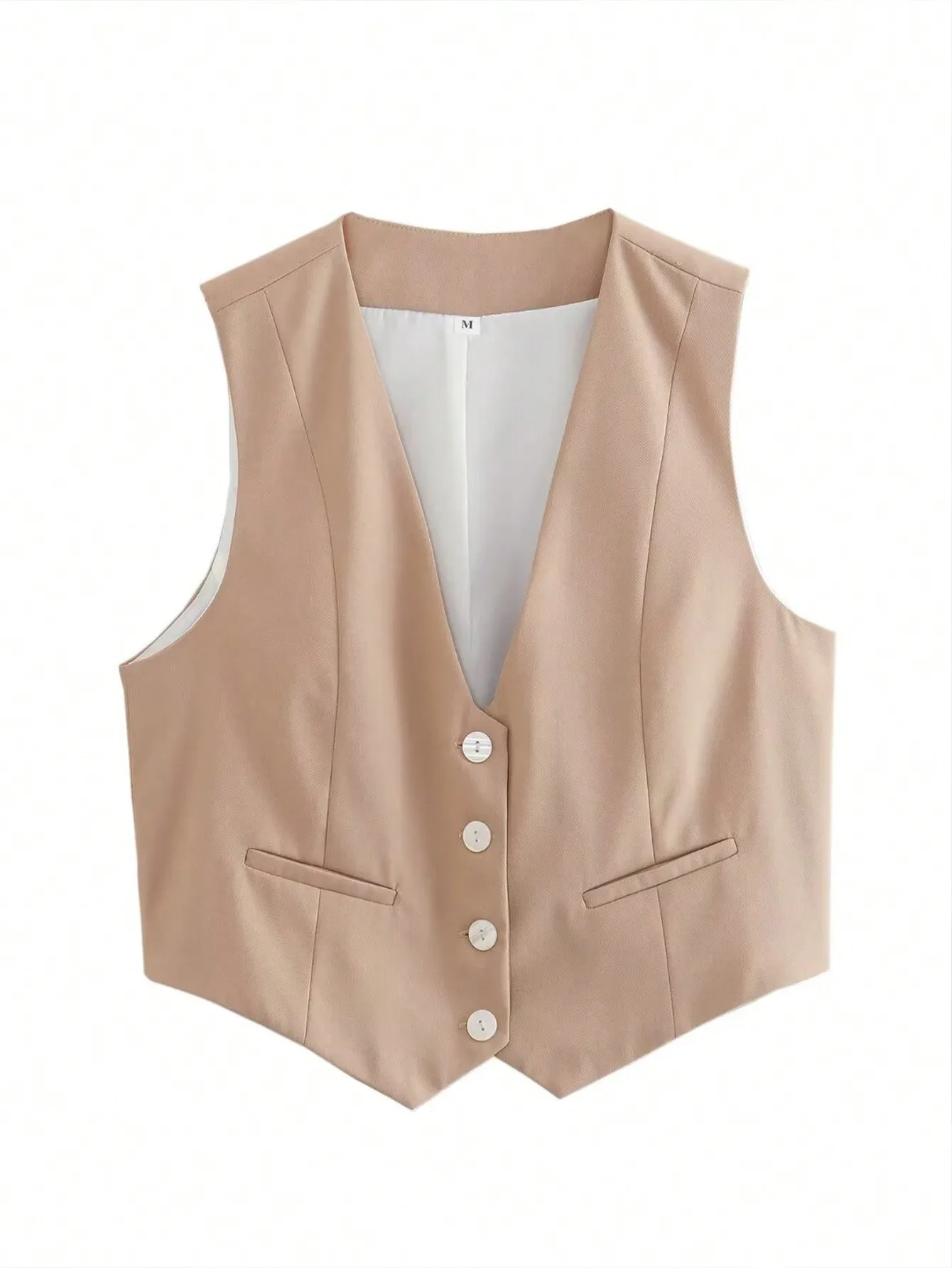 HH Lente Zomer Vest Voor Vrouwen Elegante Mode V-hals Mouwloos Kort Vest Tops Single-Breasted Slanke Vest Y2K streetwear