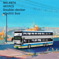491PCS Hot City double decker electric Bus Building Blocks Small Particle DIY Bricks Gifts for Boys Girls